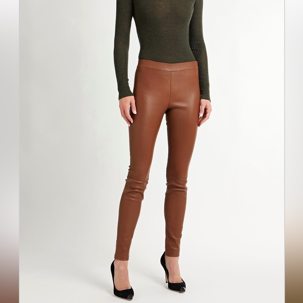 theory Brown Soft leather leggings Size 00